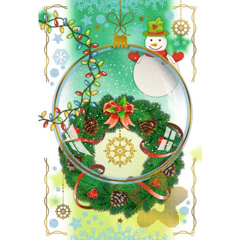 Biglietti augurali Natalizi glitterati Biembi 12x18 cm - conf. 8 pezzi - assortiti - B2X202C63